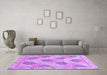 Machine Washable Abstract Purple Modern Area Rugs in a Living Room, wshabs3704pur