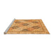 Sideview of Machine Washable Abstract Orange Modern Area Rugs, wshabs3704org