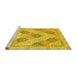 Sideview of Machine Washable Abstract Yellow Modern Rug, wshabs3704yw