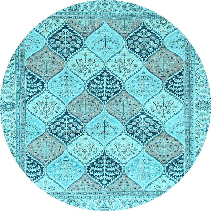 Round Machine Washable Abstract Light Blue Modern Rug, wshabs3704lblu