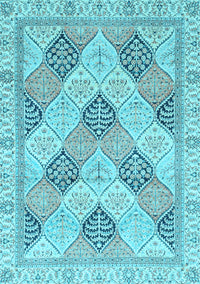 Abstract Light Blue Modern Rug, abs3704lblu