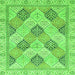 Square Machine Washable Abstract Green Modern Area Rugs, wshabs3704grn