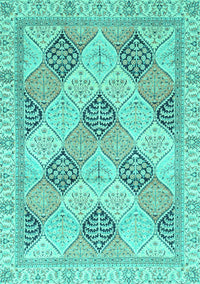 Abstract Turquoise Modern Rug, abs3704turq