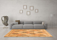 Machine Washable Abstract Orange Modern Rug, wshabs3704org