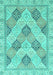 Machine Washable Abstract Turquoise Modern Area Rugs, wshabs3704turq