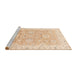 Sideview of Machine Washable Abstract Deep Peach Orange Rug, wshabs3705