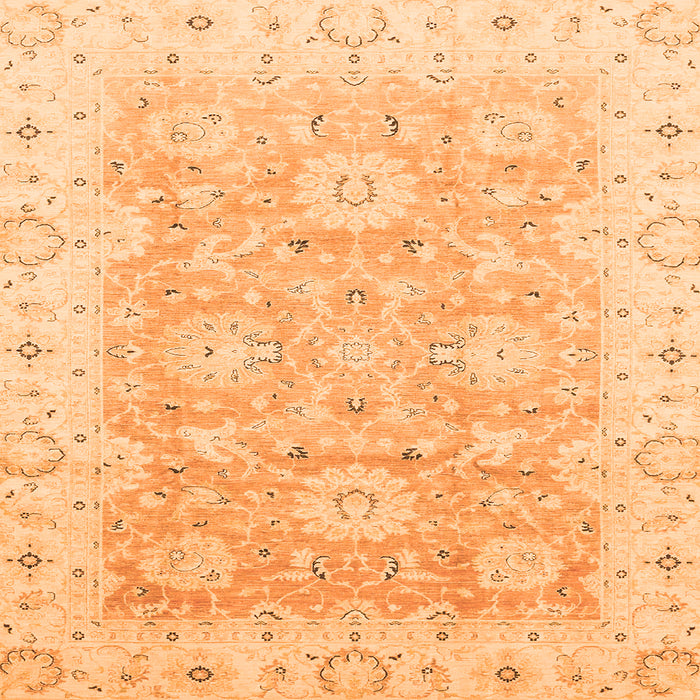 Square Oriental Orange Traditional Rug, abs3705org