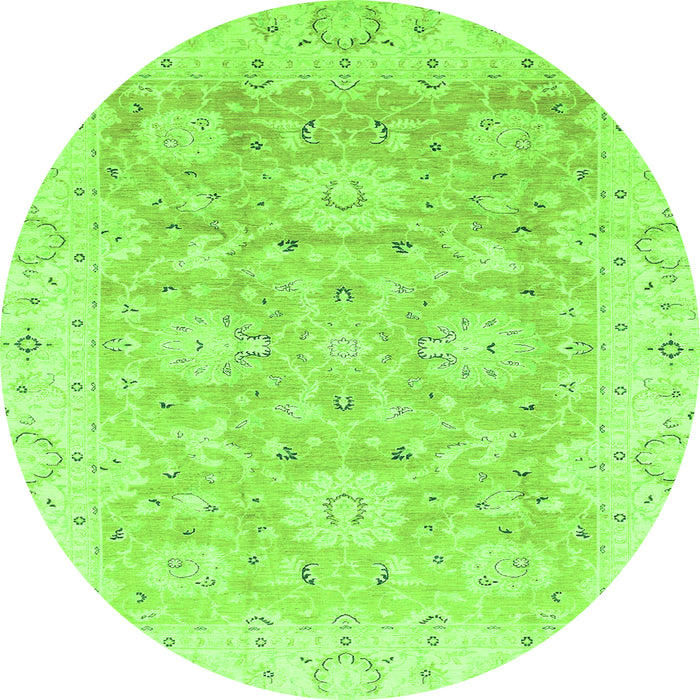 Round Oriental Green Traditional Rug, abs3705grn