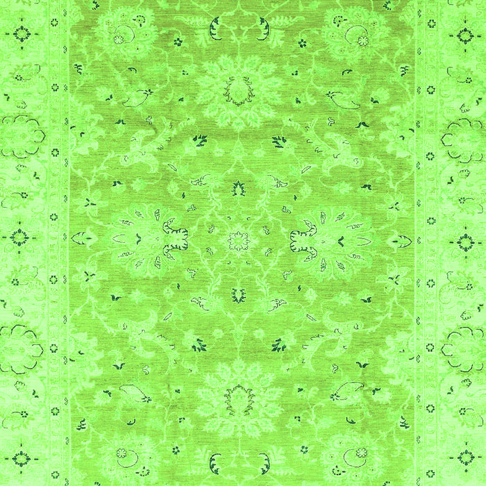 Machine Washable Oriental Green Traditional Area Rugs, wshabs3705grn