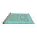 Sideview of Machine Washable Oriental Light Blue Traditional Rug, wshabs3705lblu