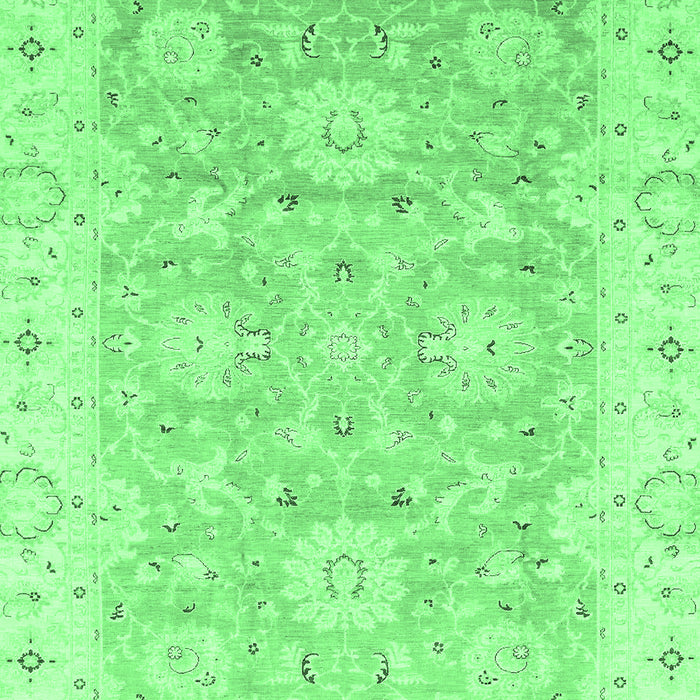 Machine Washable Oriental Emerald Green Traditional Area Rugs, wshabs3705emgrn