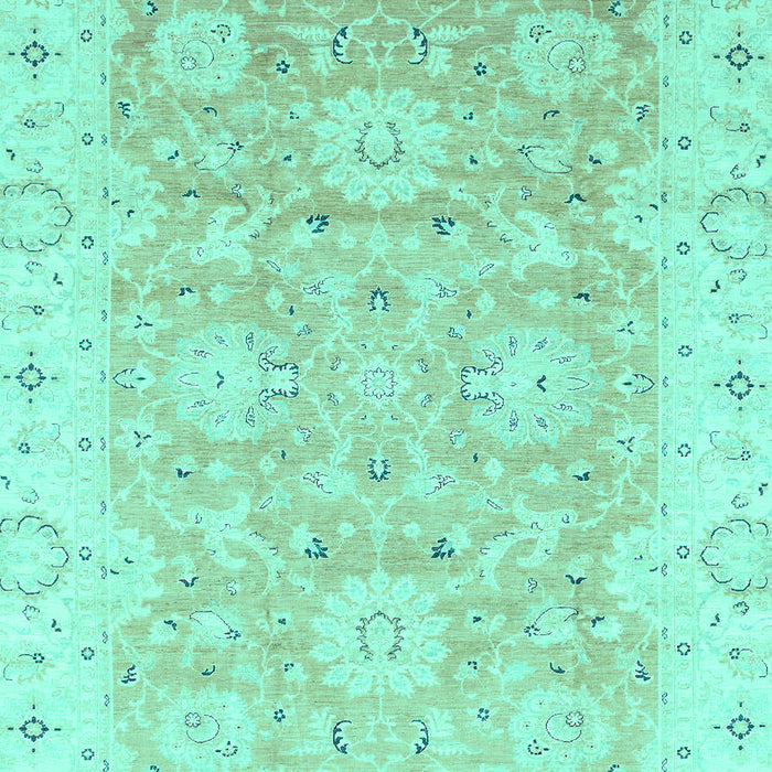 Machine Washable Oriental Turquoise Traditional Area Rugs, wshabs3705turq