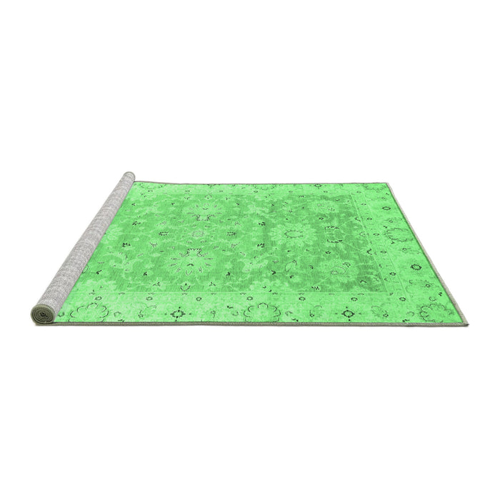 Sideview of Machine Washable Oriental Emerald Green Traditional Area Rugs, wshabs3705emgrn