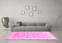 Machine Washable Oriental Pink Traditional Rug, wshabs3705pnk