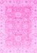 Machine Washable Oriental Pink Traditional Rug, wshabs3705pnk