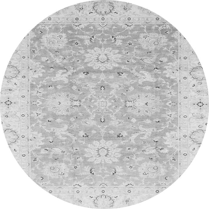 Round Oriental Gray Traditional Rug, abs3705gry