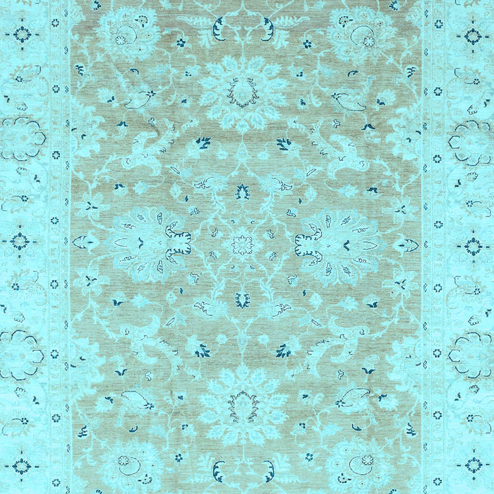 Machine Washable Oriental Light Blue Traditional Rug, wshabs3705lblu