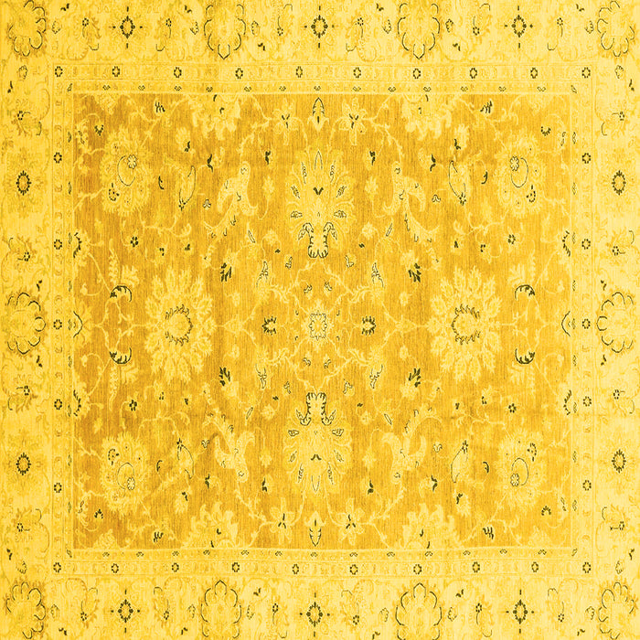 Square Oriental Yellow Traditional Rug, abs3705yw