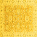 Square Oriental Yellow Traditional Rug, abs3705yw