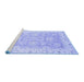 Sideview of Machine Washable Oriental Blue Traditional Rug, wshabs3705blu