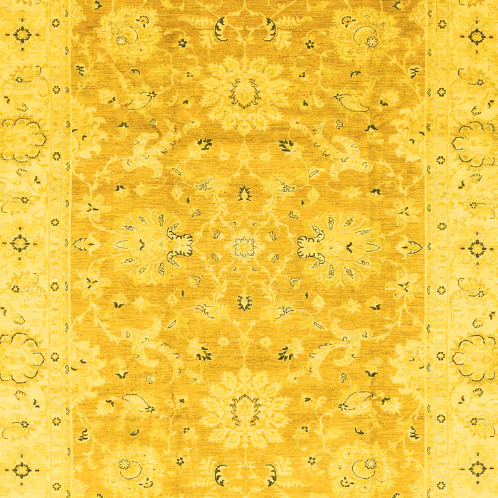 Machine Washable Oriental Yellow Traditional Rug, wshabs3705yw