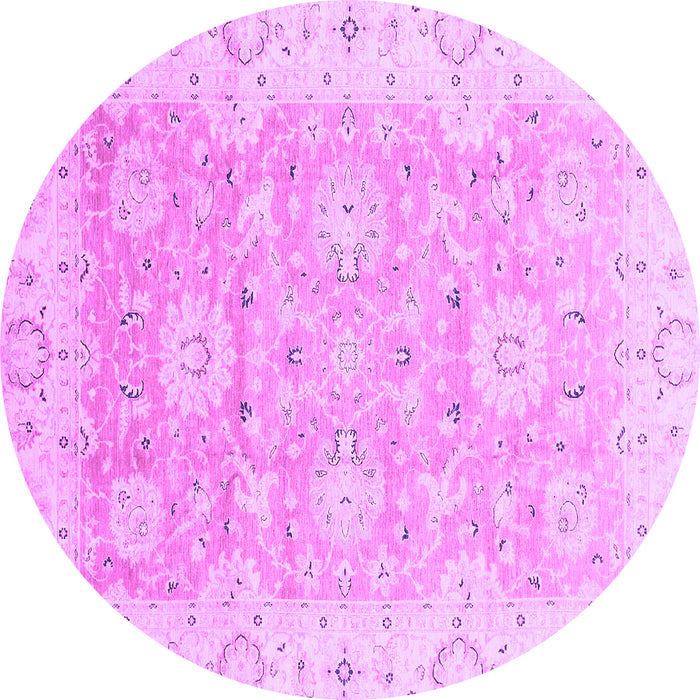 Round Machine Washable Oriental Purple Traditional Area Rugs, wshabs3705pur