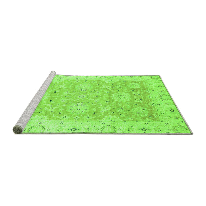 Sideview of Machine Washable Oriental Green Traditional Area Rugs, wshabs3705grn