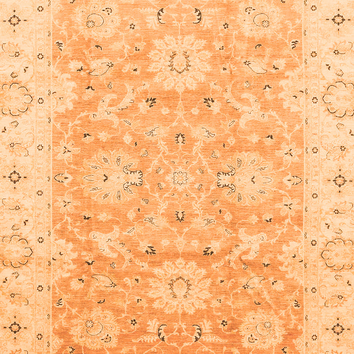 Machine Washable Oriental Orange Traditional Area Rugs, wshabs3705org