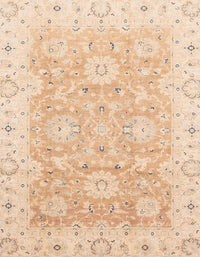 Machine Washable Abstract Deep Peach Orange Rug, wshabs3705