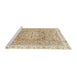 Sideview of Machine Washable Abstract Deep Peach Orange Rug, wshabs3706