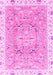 Machine Washable Abstract Pink Modern Rug, wshabs3706pnk