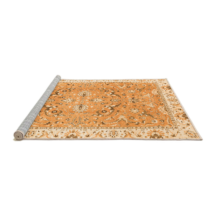 Sideview of Machine Washable Abstract Orange Modern Area Rugs, wshabs3706org