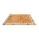 Sideview of Machine Washable Abstract Orange Modern Area Rugs, wshabs3706org