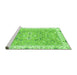 Sideview of Machine Washable Abstract Green Modern Area Rugs, wshabs3706grn