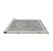 Sideview of Machine Washable Abstract Gray Modern Rug, wshabs3706gry