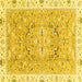 Square Machine Washable Abstract Yellow Modern Rug, wshabs3706yw