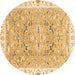 Round Abstract Brown Modern Rug, abs3706brn