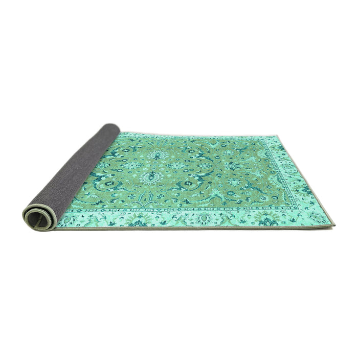 Sideview of Abstract Turquoise Modern Rug, abs3706turq