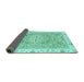 Sideview of Abstract Turquoise Modern Rug, abs3706turq