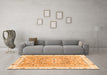 Machine Washable Abstract Orange Modern Area Rugs in a Living Room, wshabs3706org