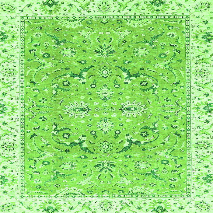 Square Abstract Green Modern Rug, abs3706grn