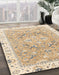 Machine Washable Abstract Deep Peach Orange Rug in a Family Room, wshabs3706