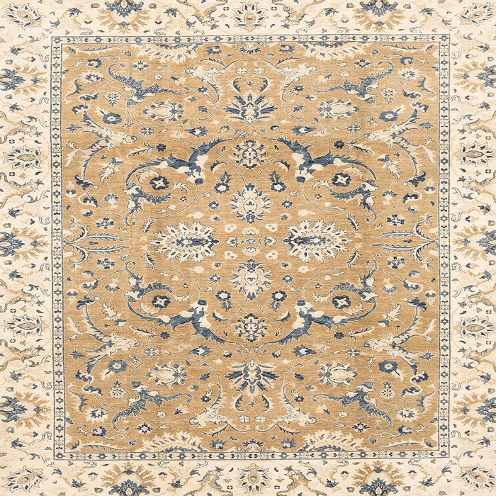 Square Abstract Deep Peach Orange Modern Rug, abs3706