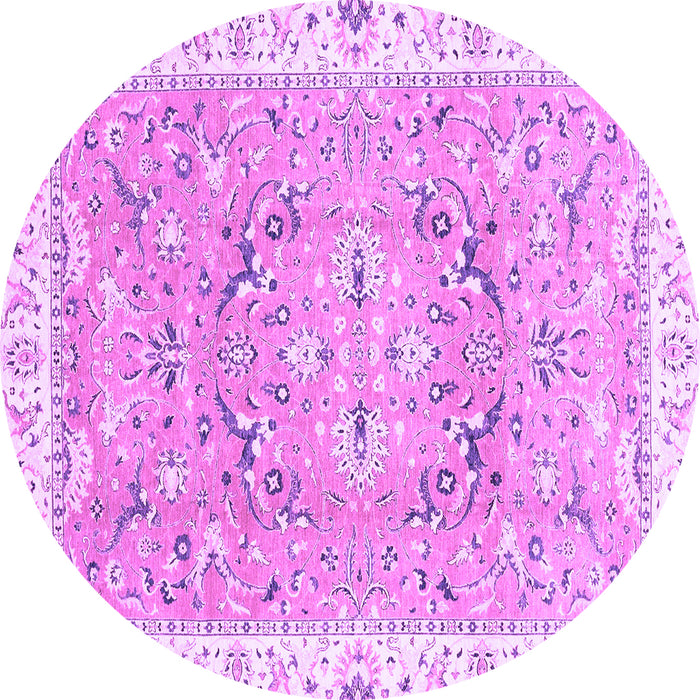 Round Abstract Purple Modern Rug, abs3706pur