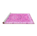 Sideview of Machine Washable Abstract Pink Modern Rug, wshabs3706pnk