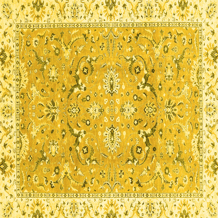 Square Abstract Yellow Modern Rug, abs3706yw