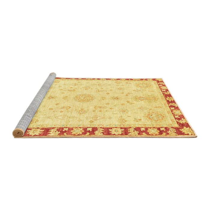 Sideview of Machine Washable Abstract Orange Rug, wshabs3707