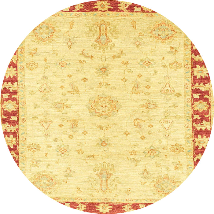 Round Abstract Orange Modern Rug, abs3707