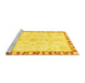 Sideview of Machine Washable Abstract Yellow Modern Rug, wshabs3707yw