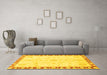 Machine Washable Abstract Yellow Modern Rug in a Living Room, wshabs3707yw